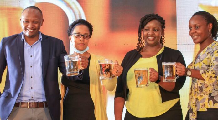 From-Left-EABL-Officials-Sammy-Gichiru-Valentines-Wambui-Anne-Joy-Michira-and-Rachel-Wariko-